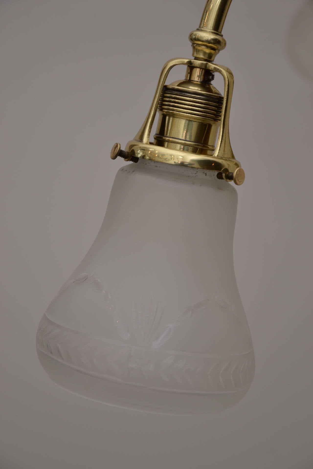 Late 19th Century Late 19th Historistic ceiling lamp with original glass shades For Sale