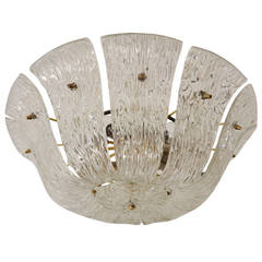 Grand Kalmar Chandelier with Curved and Textured Glass 4