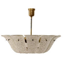 Grand Kalmar Chandelier with Curved and Textured Glass