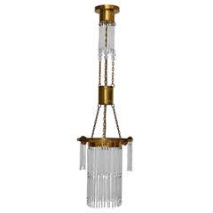 Jugendstil Lamp with Original Glass Sticks and Opaline