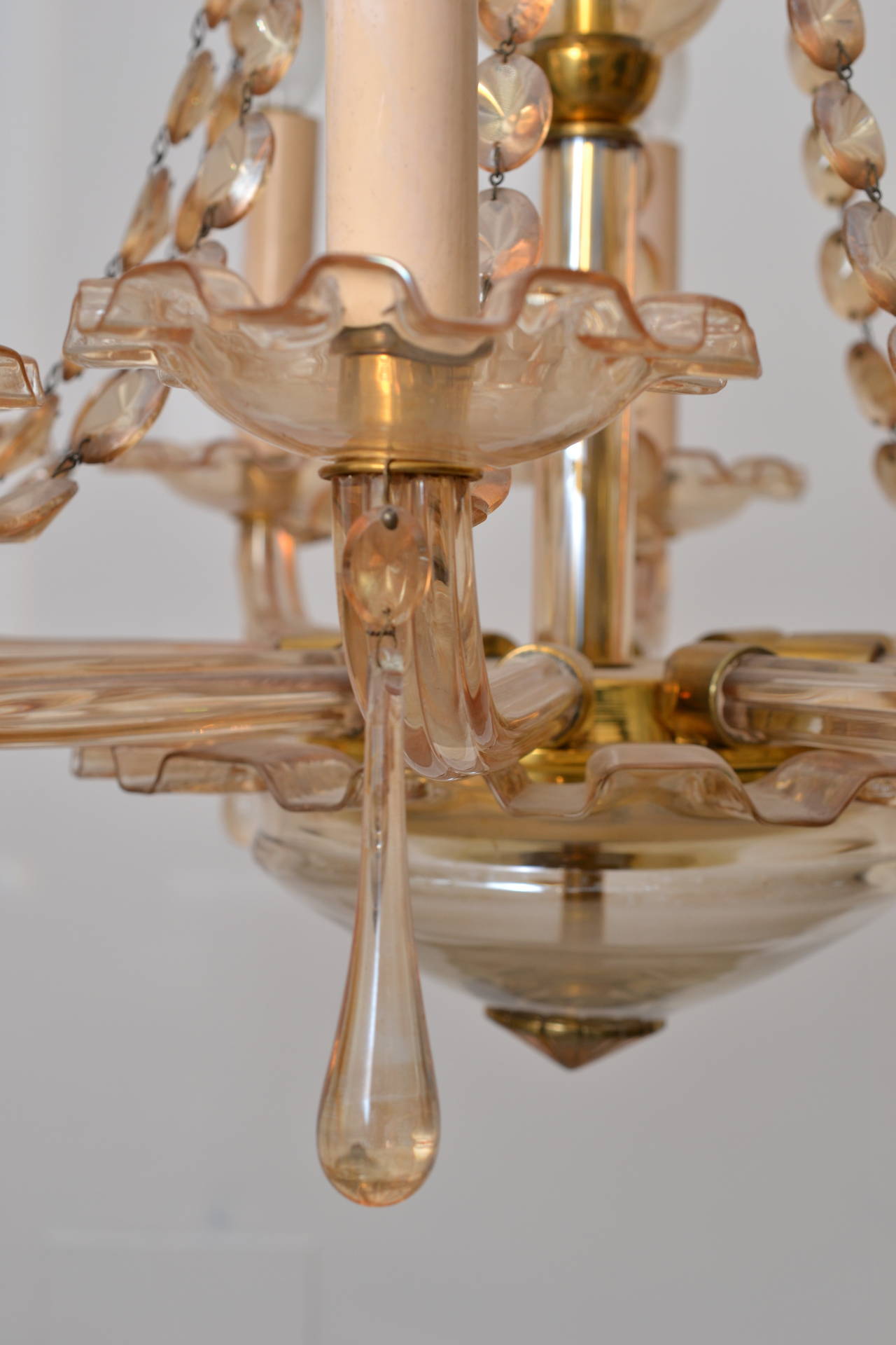 Crystal Chandelier in Rare Pink Colour For Sale at 1stDibs