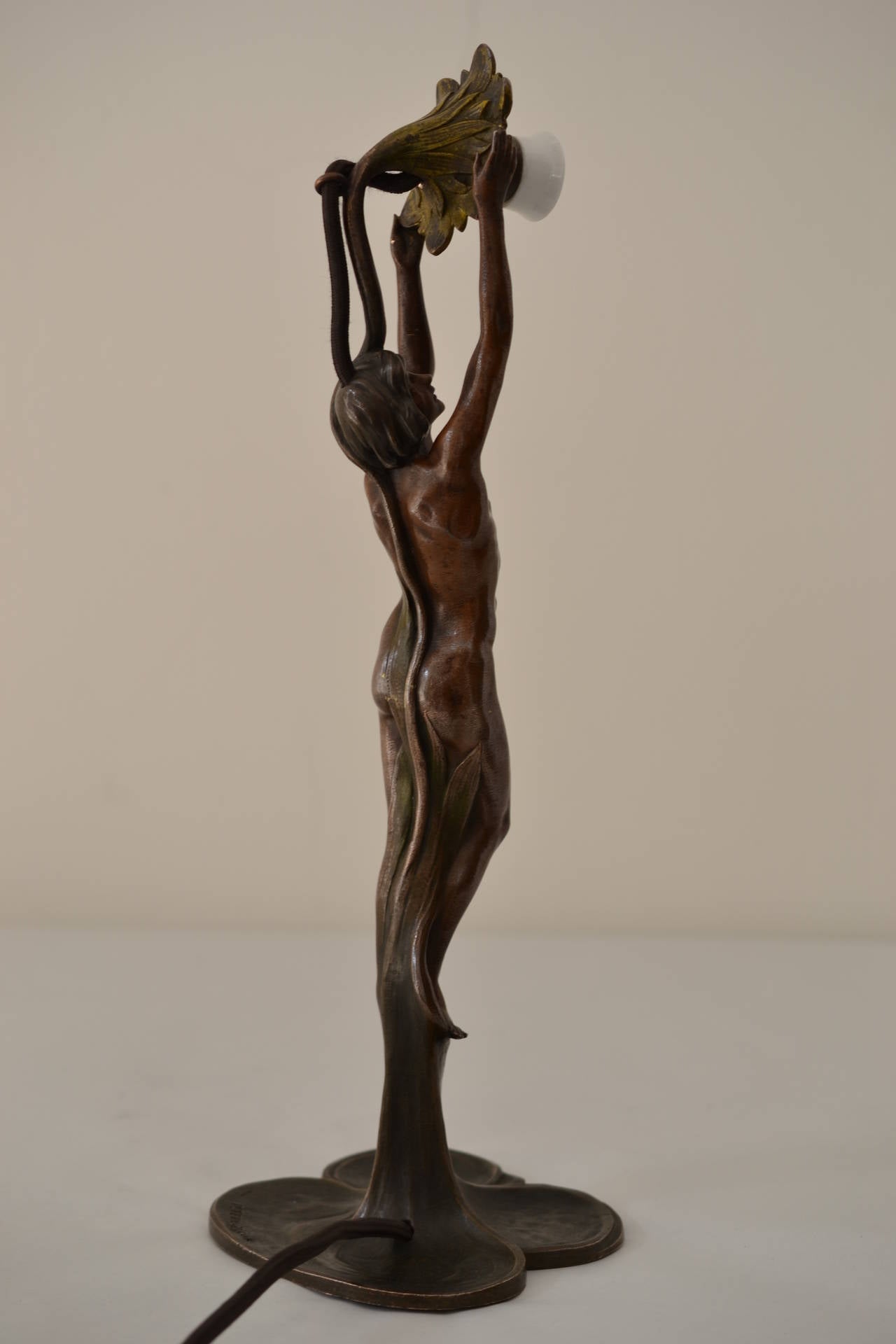 Early 20th Century Peter Tereszczuk Viennese Bronze Table Lamp