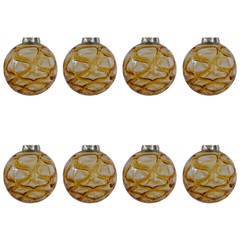 Eight Massive Doria Organic-Pattered Glass Pendants 8