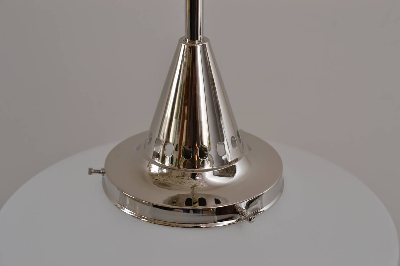 Brass, Nickel Plated Chandelier For Sale at 1stDibs