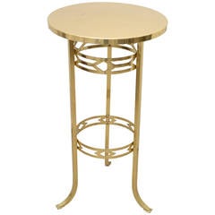 Jugendstil Polished Brass Table and Enamelled Stove