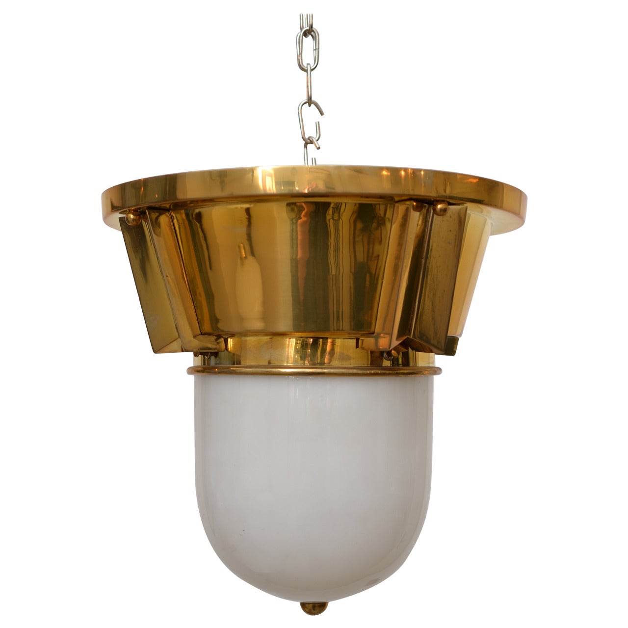 Art Deco Ceiling Lamp with Opal Glass