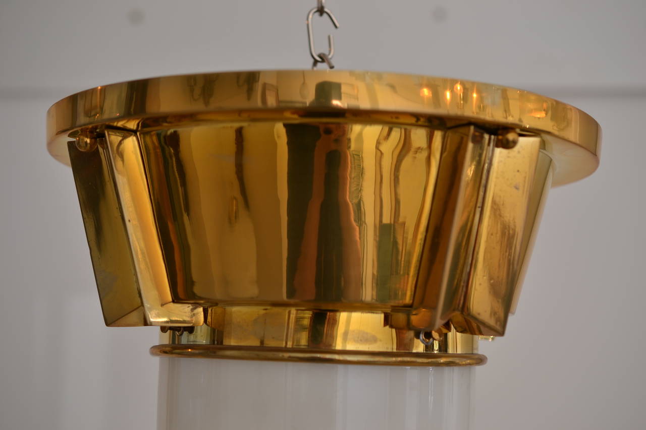 Early 20th Century Art Deco Ceiling Lamp with Opal Glass