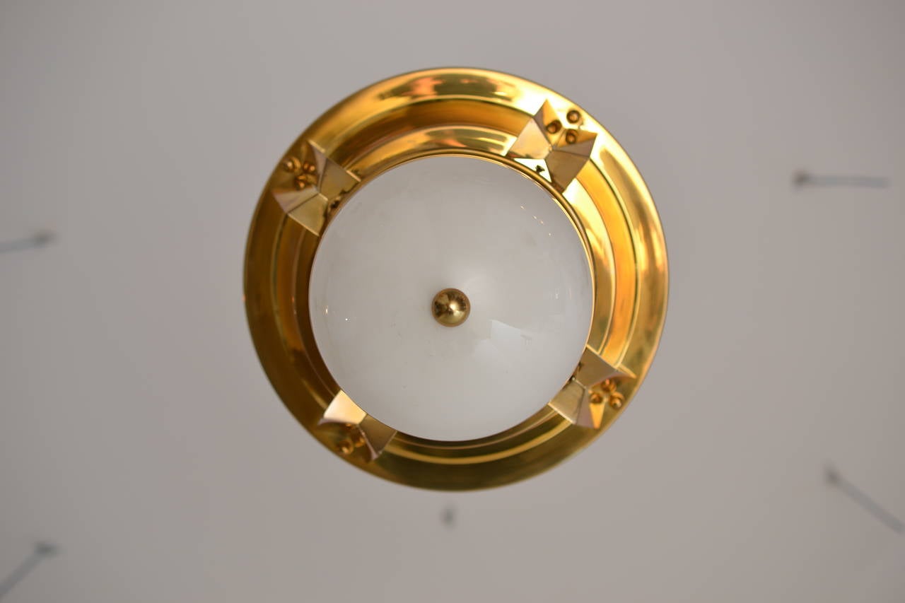 Austrian Art Deco Ceiling Lamp with Opal Glass