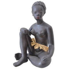 Exotic African Women Sculpture by Leopold Anzengruber, Vienna 1950s 1