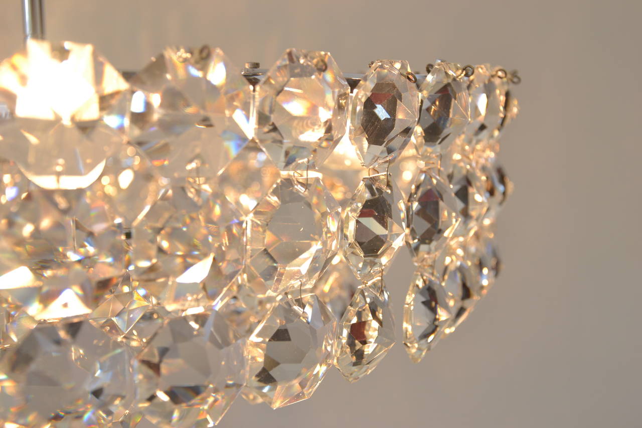 Plated Beautiful Crystal Chandelier by Bakalowits & Sons, Austria Vienna 1960s