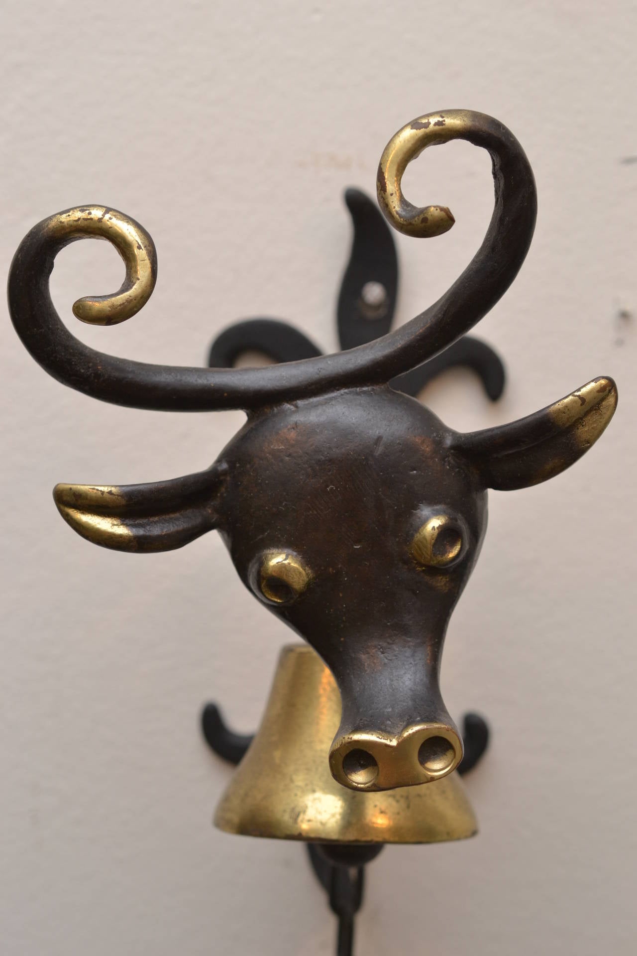 Austrian Walter Bosse big wall bell Cow Figurine  by Hertha Baller, Austria 1950s