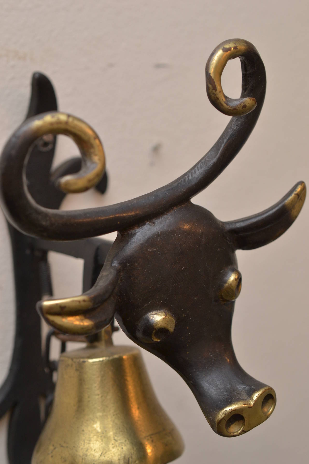 Mid-20th Century Walter Bosse big wall bell Cow Figurine  by Hertha Baller, Austria 1950s