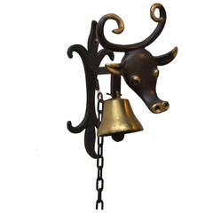 Vintage Walter Bosse big wall bell Cow Figurine  by Hertha Baller, Austria 1950s