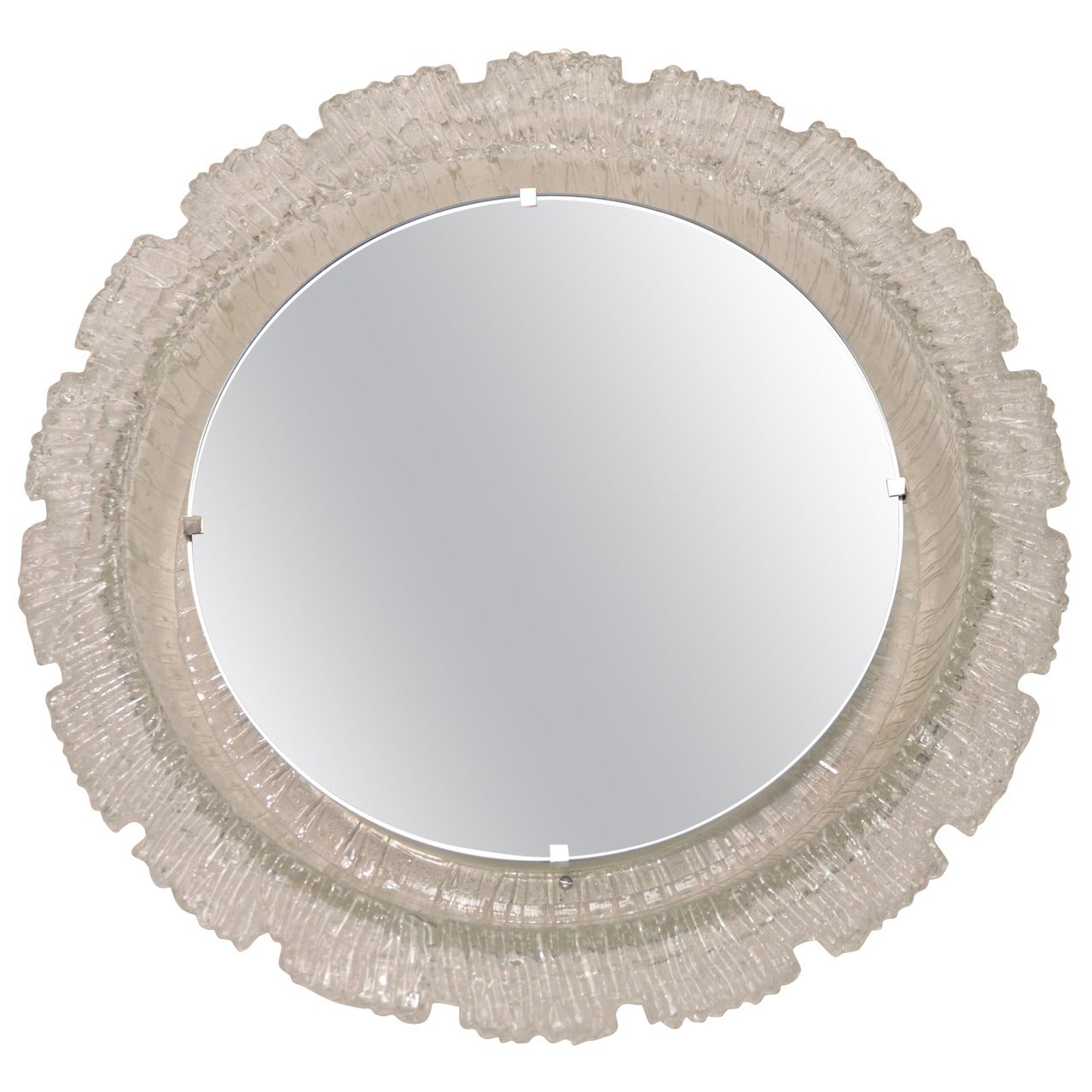 1970s Round Hillebrand Resin Illuminated Mirror