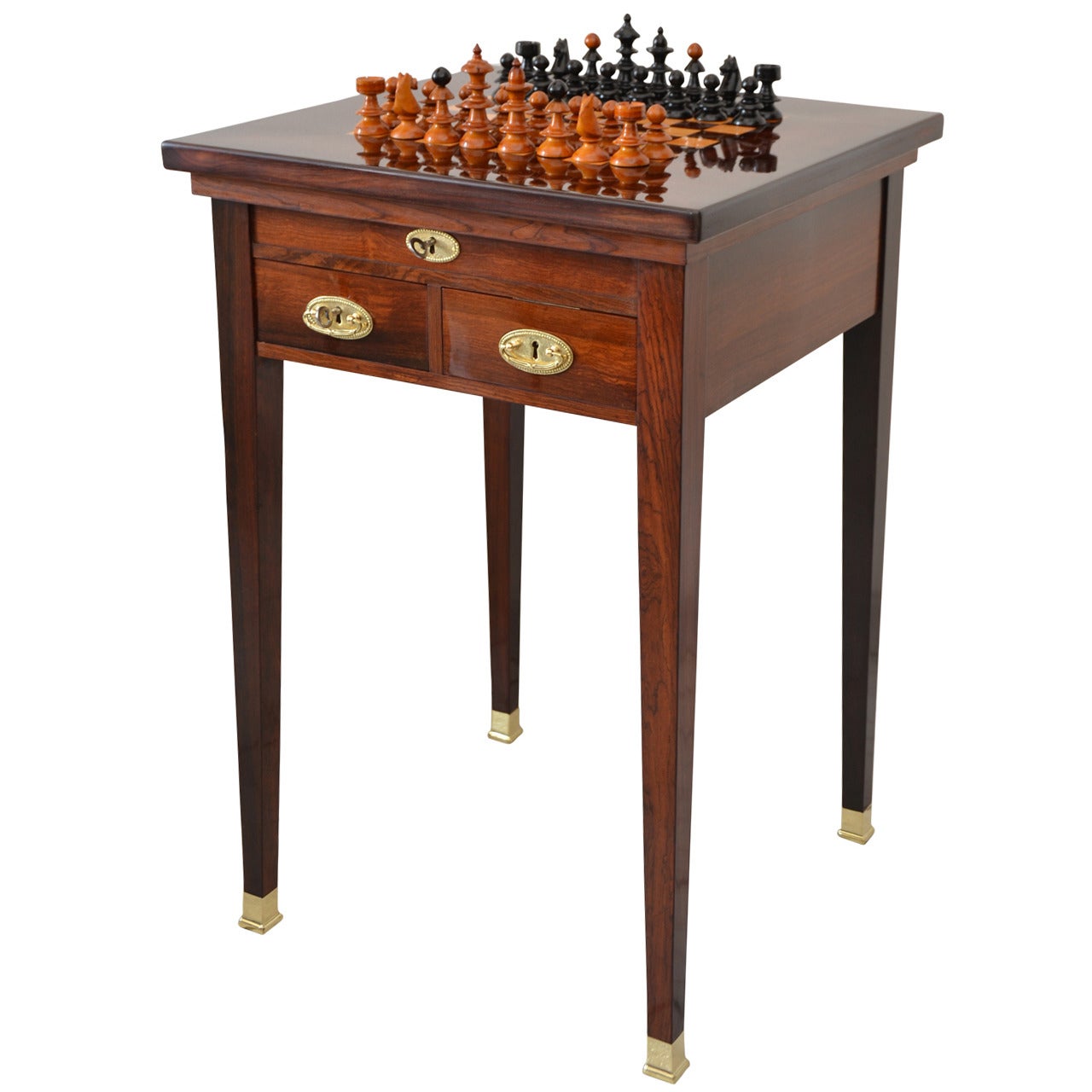 Viennese Convertible Chess Table in Rosewood Veneer