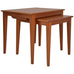 Pair of Nesting Tables 1960 Denmark Teak Wood 3