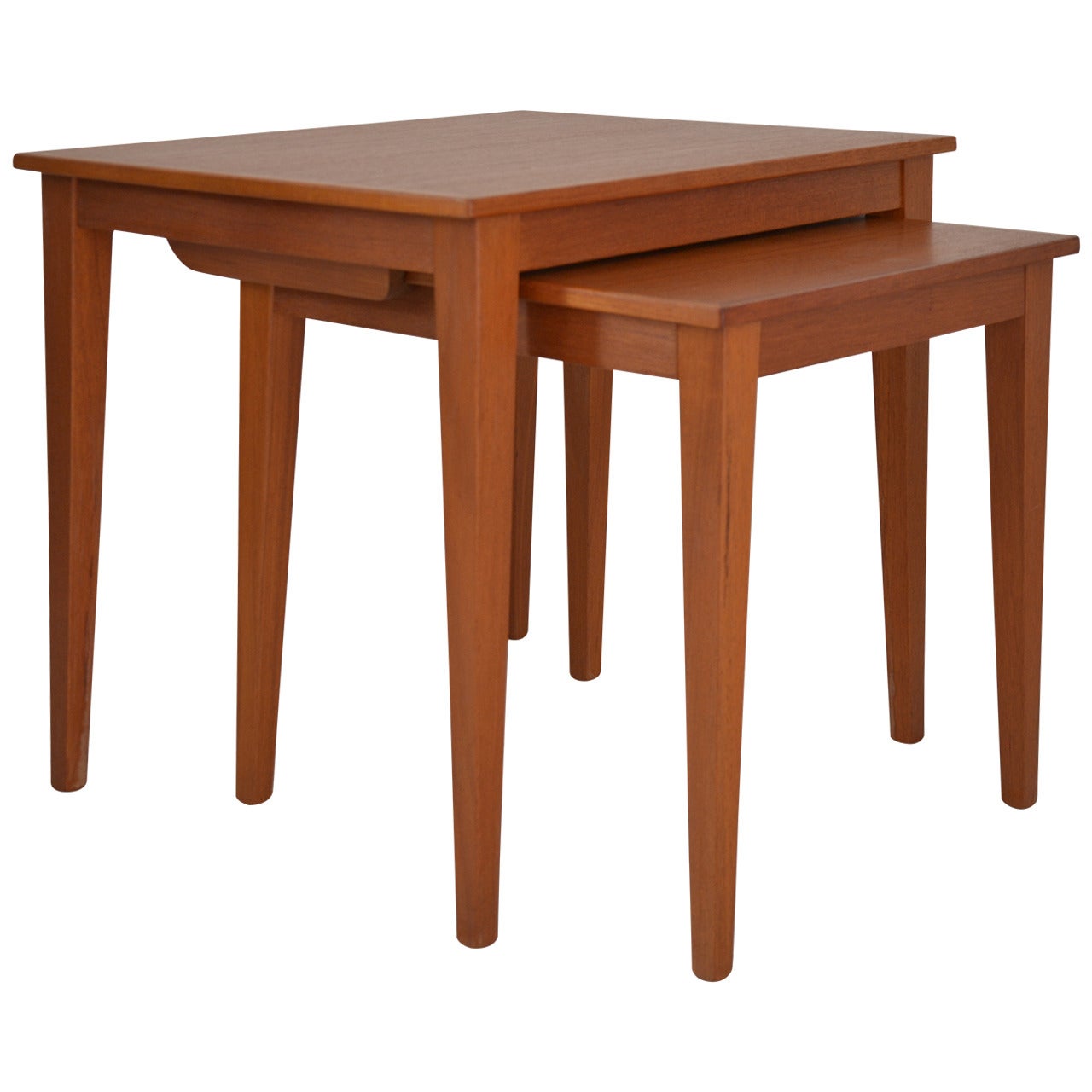 Pair of Nesting Tables 1960 Denmark Teak Wood For Sale