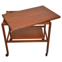 Convertible Bar Cart in Teak Wood, Denmark 12