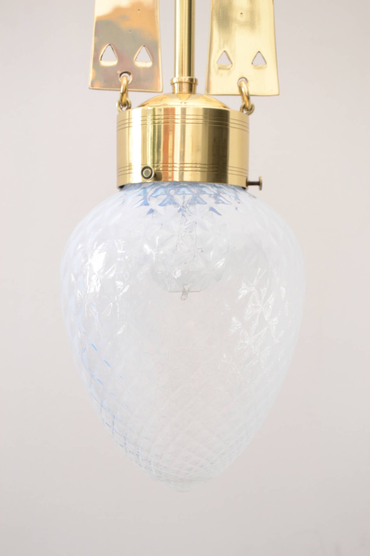 Jugendstil Brass Anteroom lamp and opaline glass