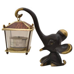 Walter Bosse Elephant Figurine with Thermometer, Baller Austria, 1950s 9
