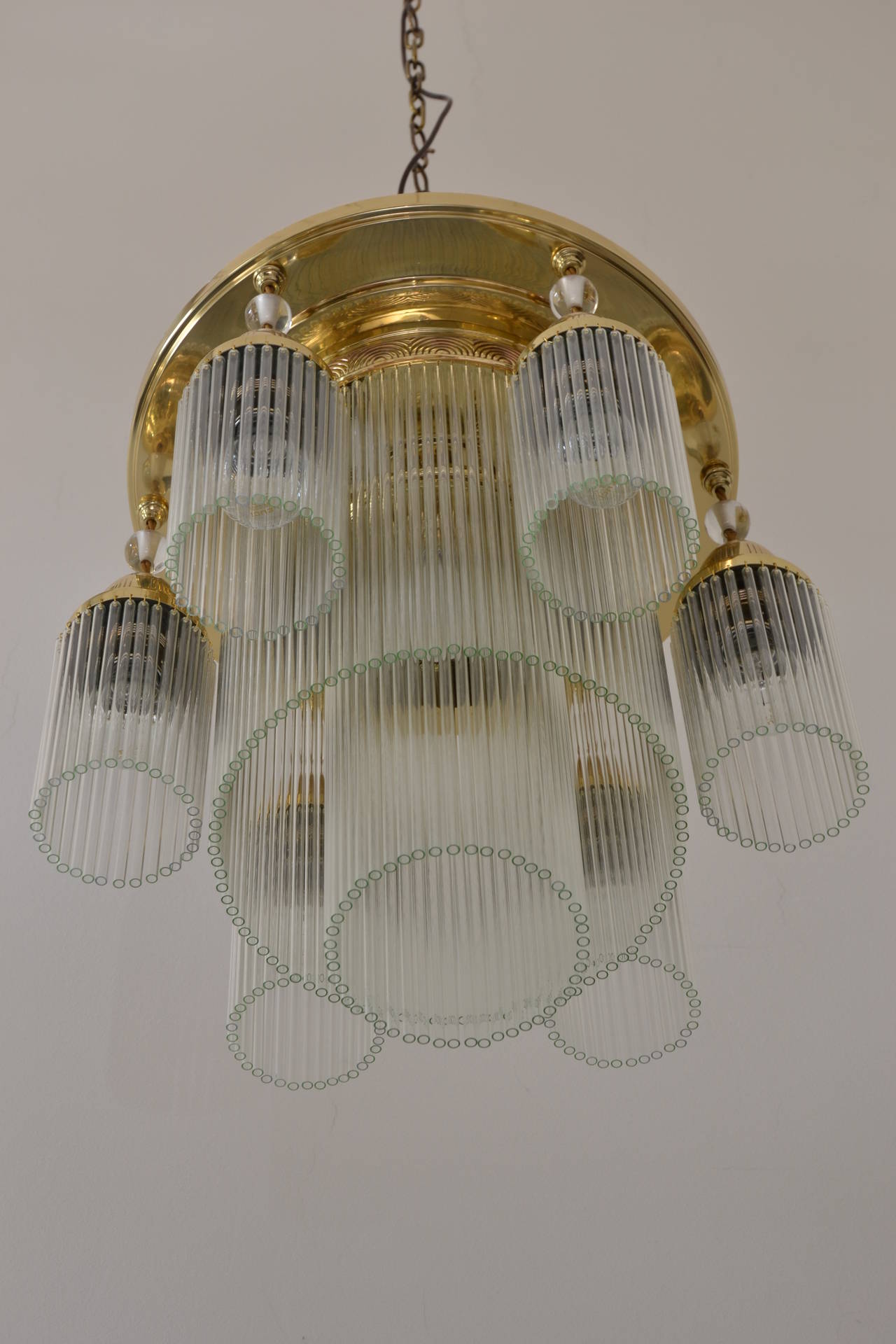 Brass Jugendstil Ceiling Lamp