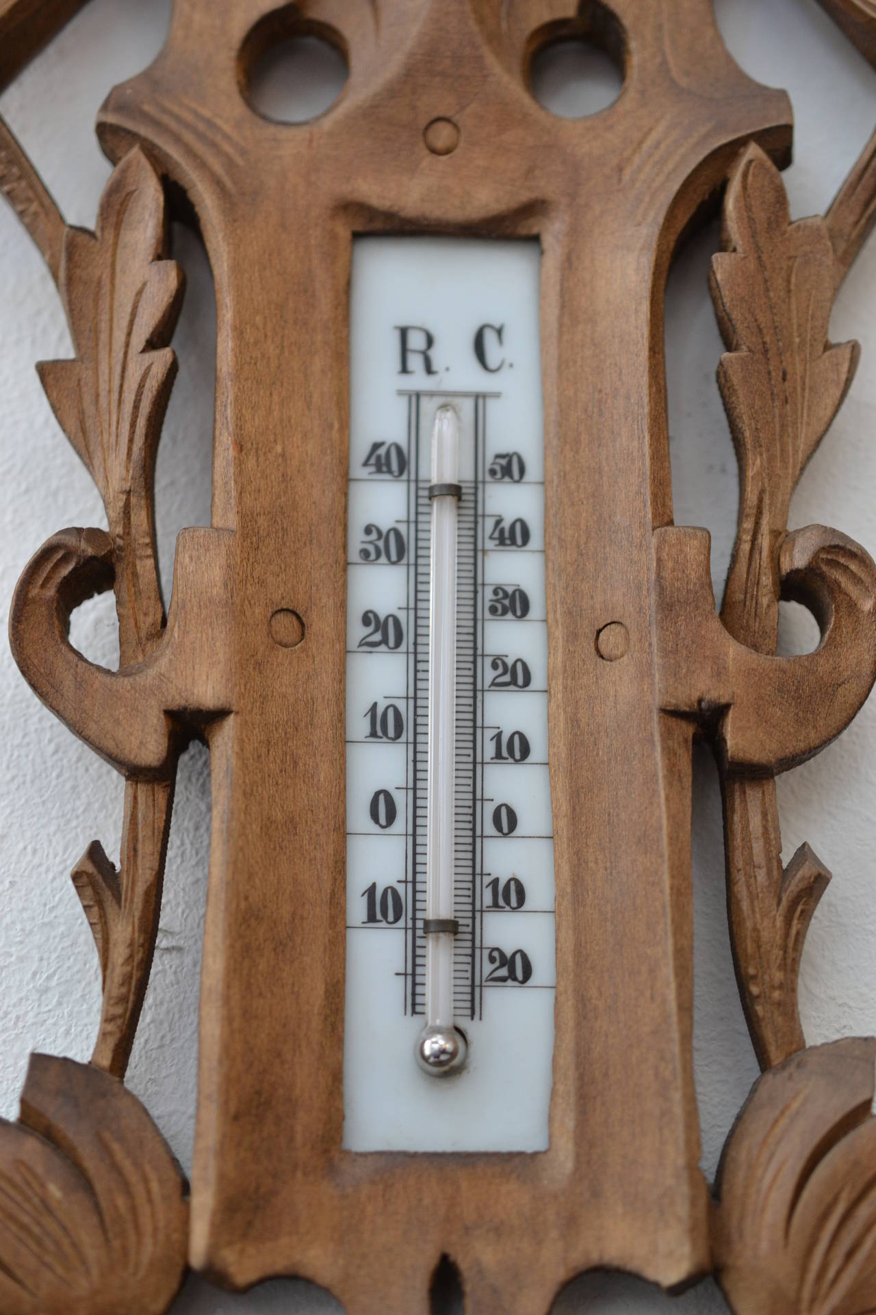 Hand-Carved Thermometer and Weather Station