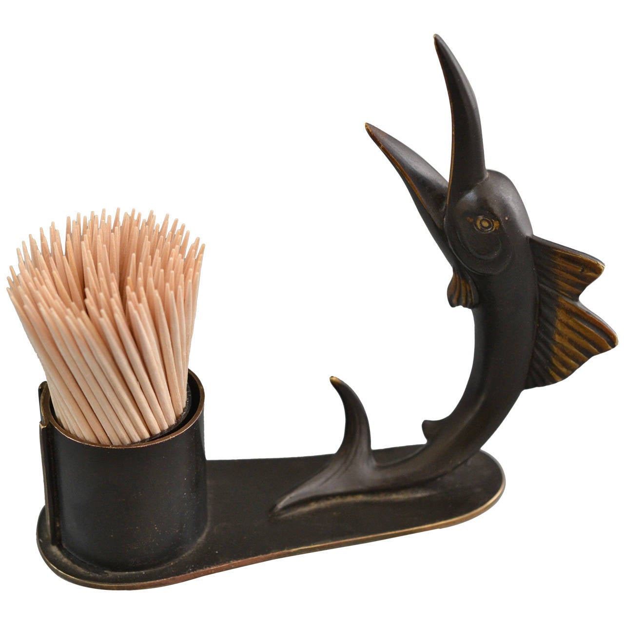Richard Rohac Fish Toothpick Holder Stand, Austria, 1950s For Sale at