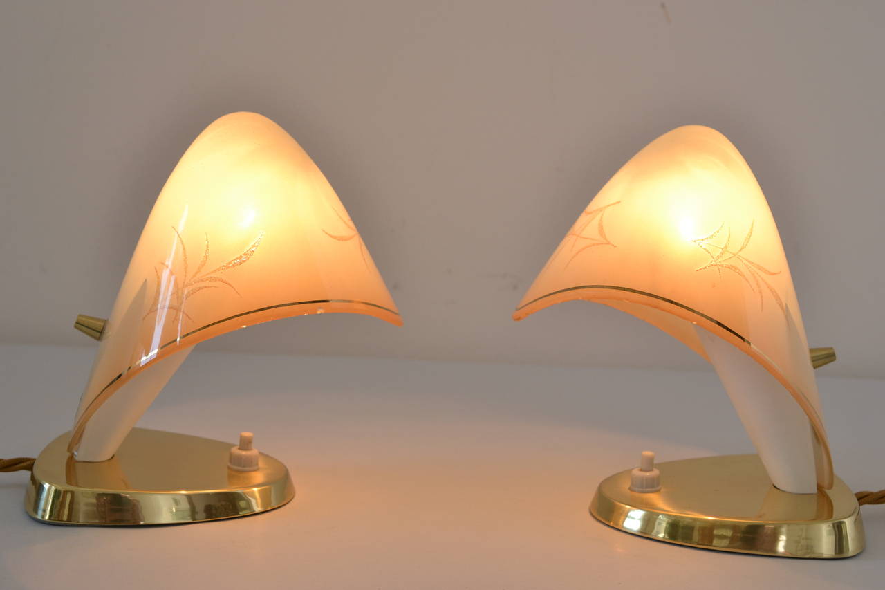 Brass Two Rupert Nikoll Table Lamps
