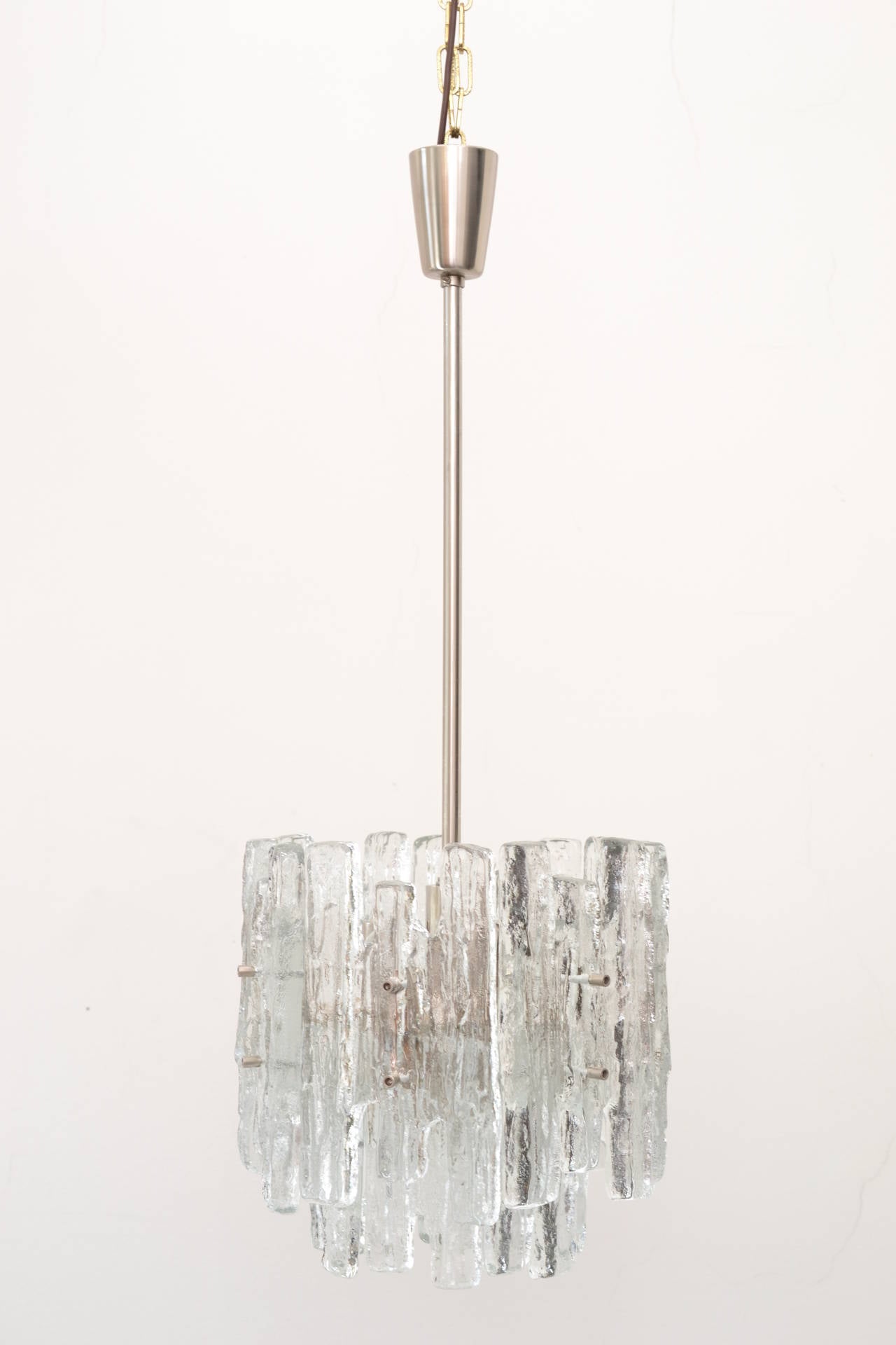 Massive two-Tiered Kalmar Ice Glass Chandelier
nickel platend