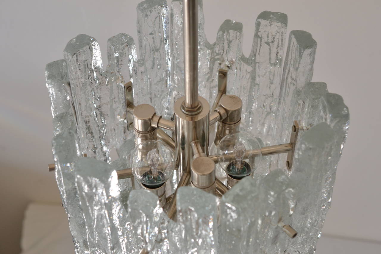 Massive Two-Tier Kalmar Ice Glass Chandelier In Excellent Condition For Sale In Wien, AT
