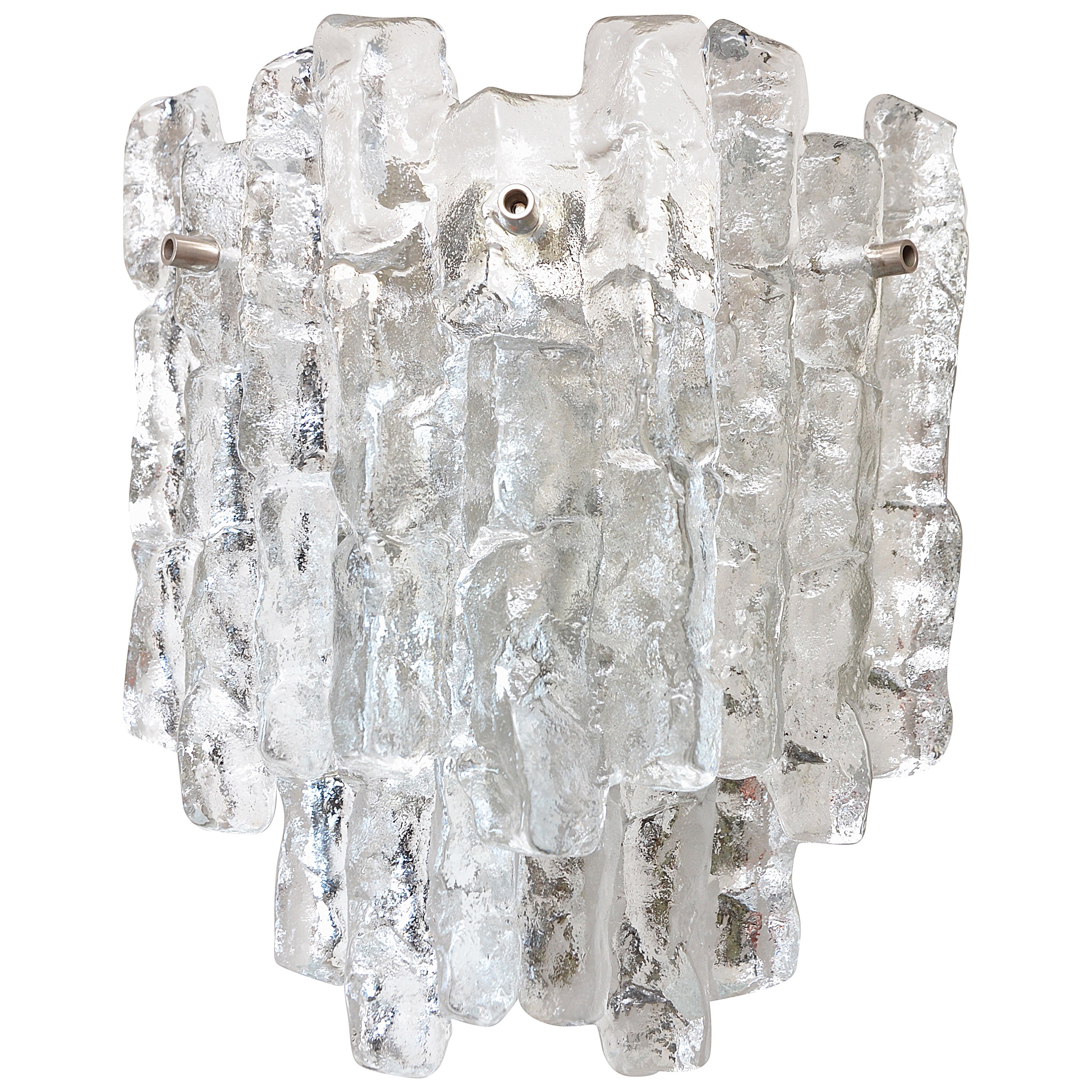 Massive  Kalmar Ice Glass Sconce