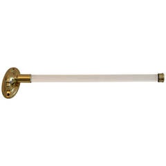 Antique Laterally Swiveling Towel Holder from Brass and Glass