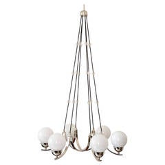 Art Deco Nickel-Plated Chandelier 5