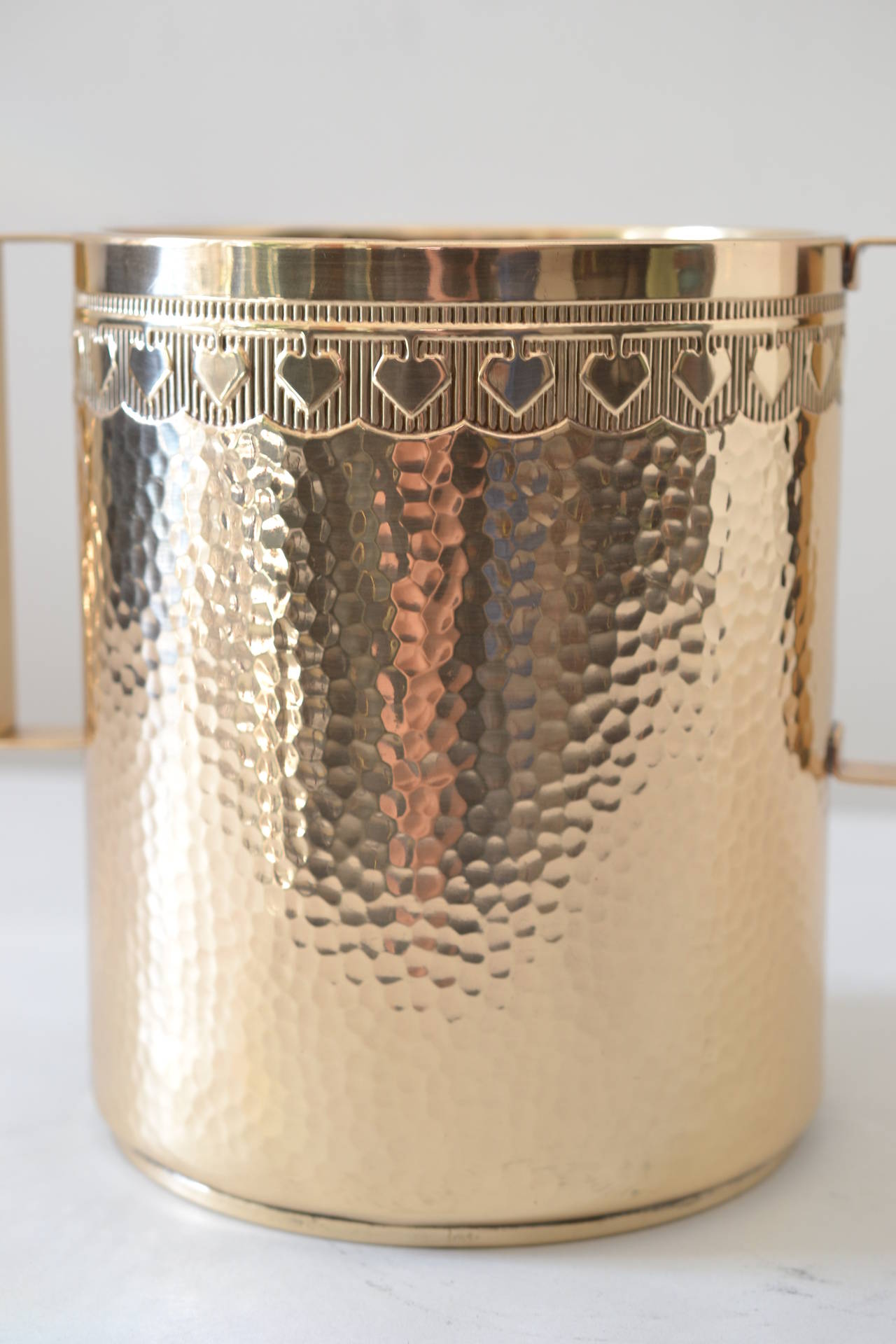 Early 20th Century GBN Bavaria Brass Hammered Champagne Cooler