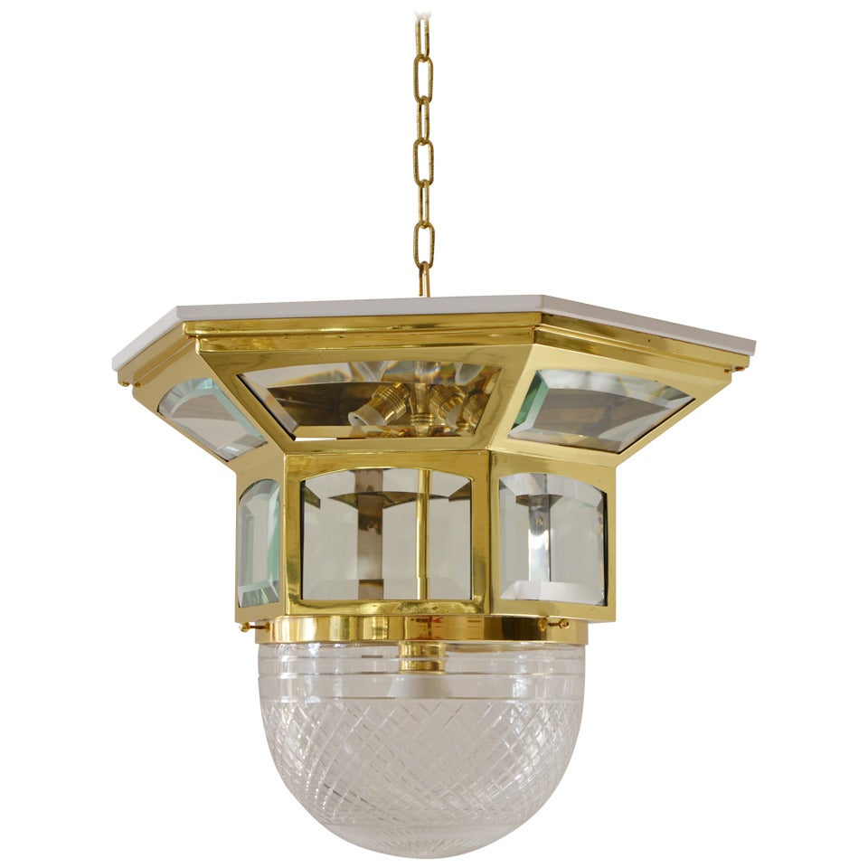 Ceiling Light with, HandCut Glass For Sale at 1stdibs