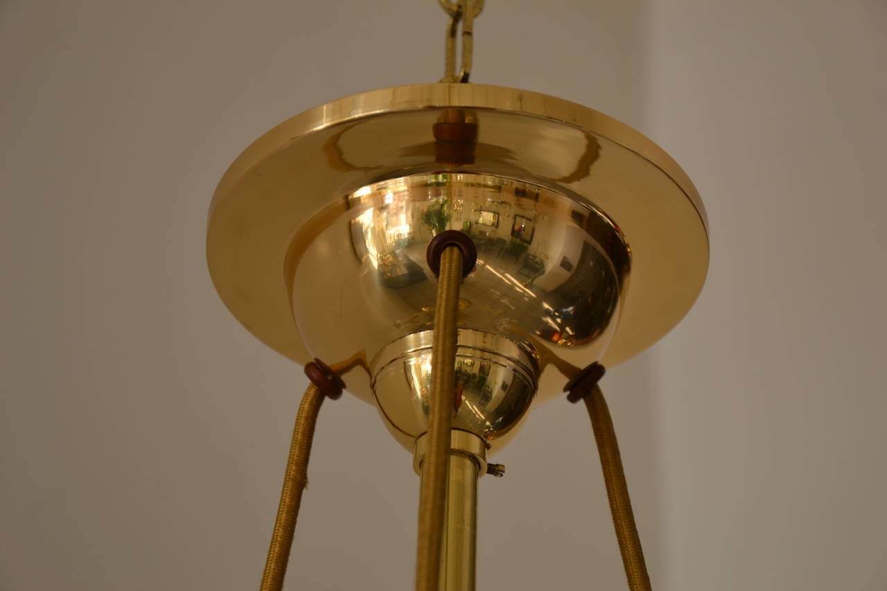 Art Nouveau Four-Light Ceiling Lamp with Original Glass Shade In Excellent Condition In Wien, AT