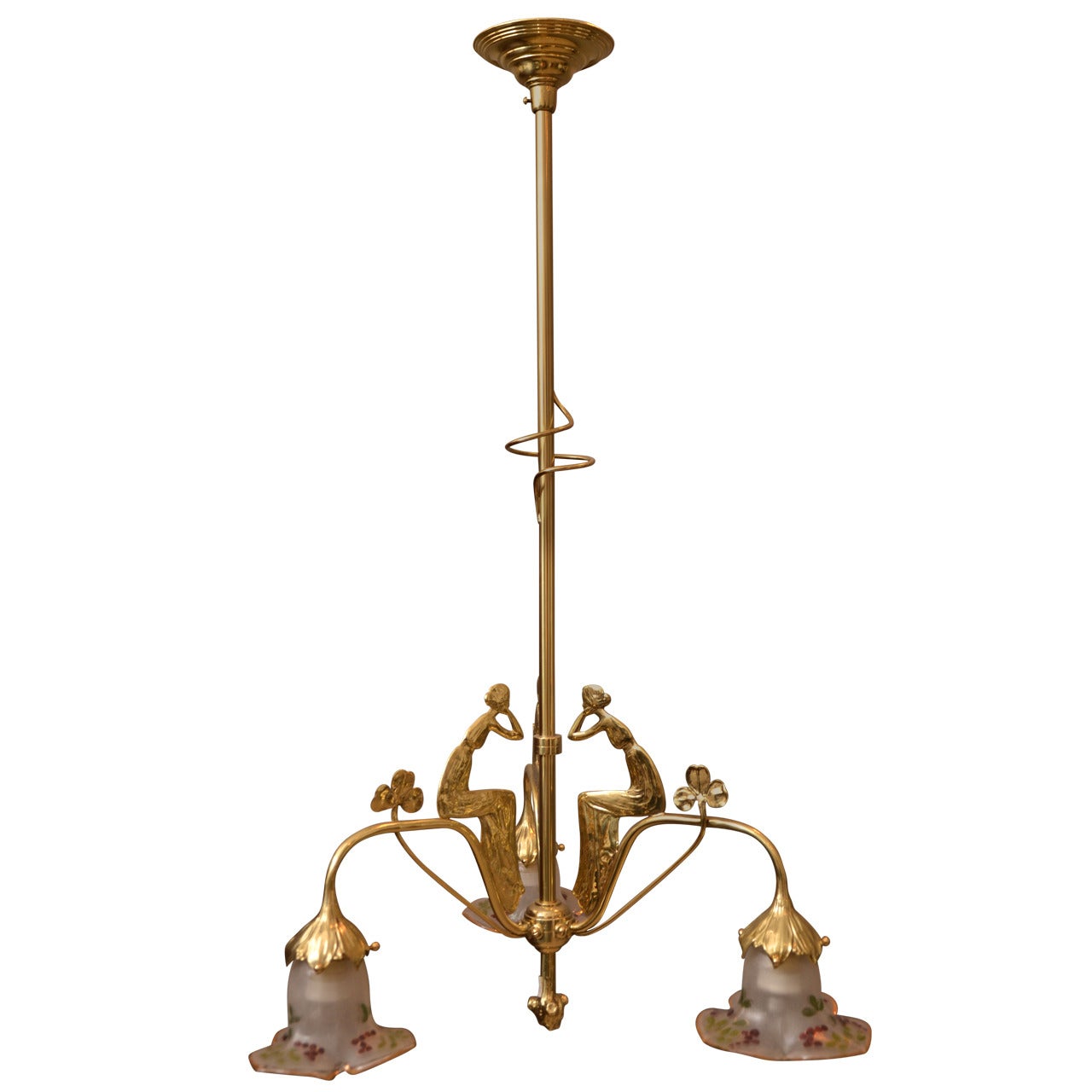 Art Nouveau Three-Light Ceiling Lamp