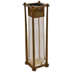 Argentor Vase with Brass Mount Attributed to Hans Ofner