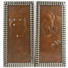 Pair of Maidens Heads by Georg Klimt