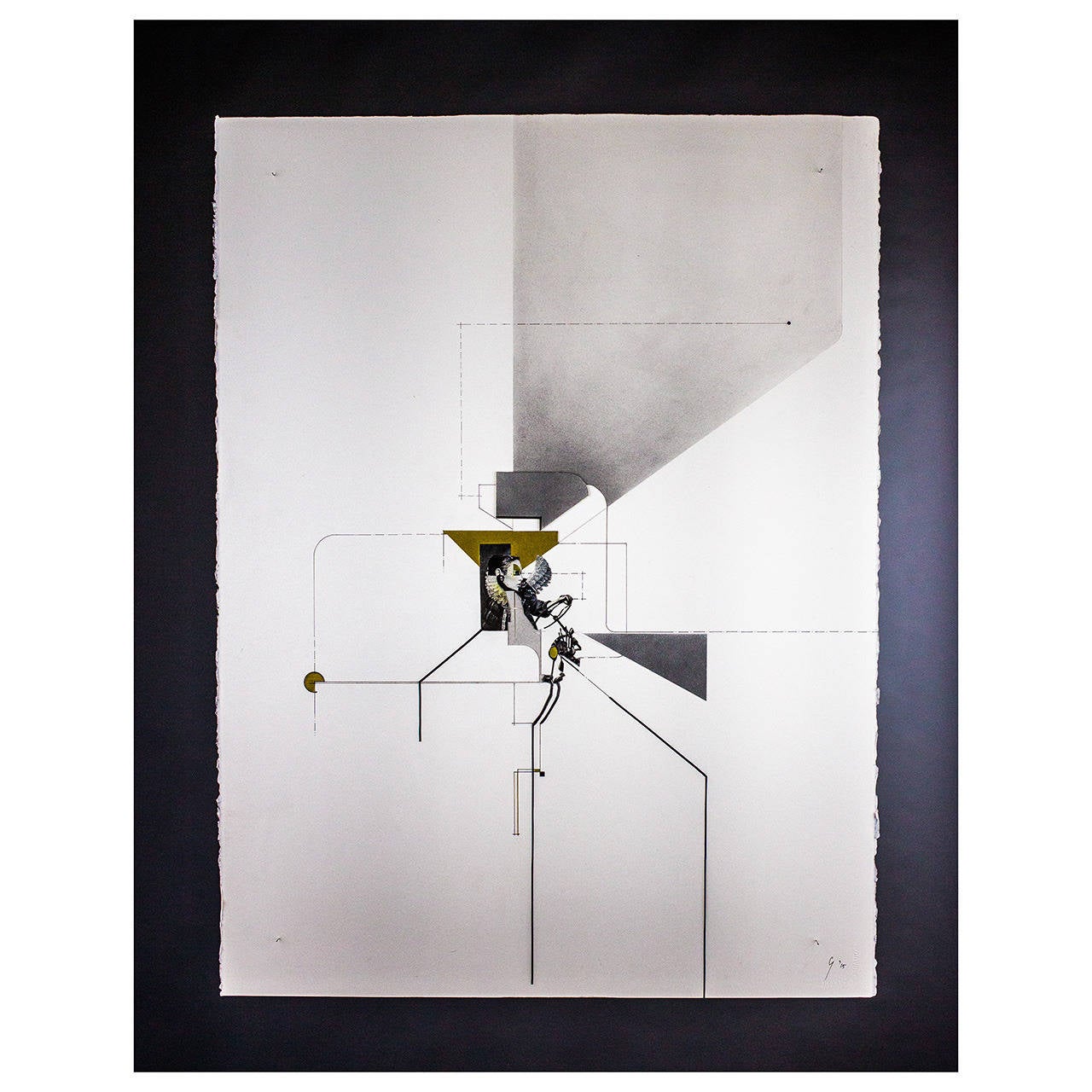 Gabriel Ann Maher, Alignment #4 "Assemblage + Line on Paper", Holland, 2015 For Sale