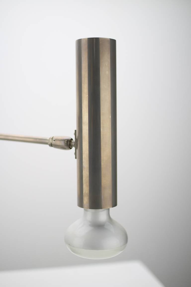 Minimalist Stainless Steel Desk Lamp, Italy 1950's For Sale 1