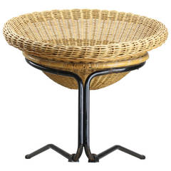 Vintage Arnold Bueno de Mesquita Wicker Lounge Chair for Rohé Noordwolde, Holland 1960's