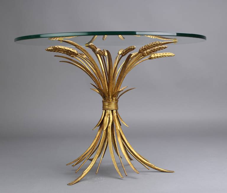 Coco Chanel Wheat Coffee Table in Gold, France 1960's