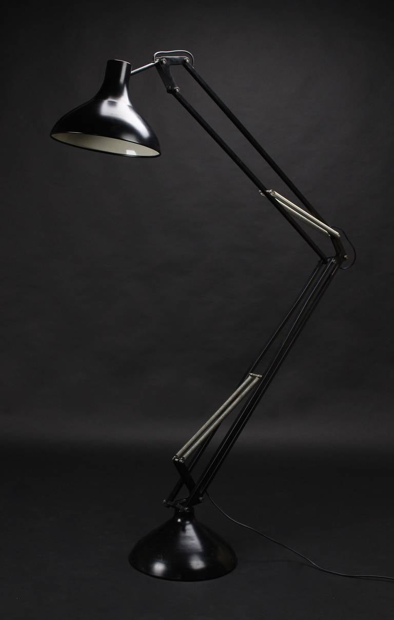 Rare giant Drafting Black Metal Floor Lamp. In the Style of Gaetano Pesce's Moloch.

This enormous beauty, is based on the traditional spring balanced desk lamp, similar to Italian designer Gaetano Pesce's 