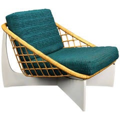 Vintage Pastoe Wicker Lounge Chair, Holland 1960's