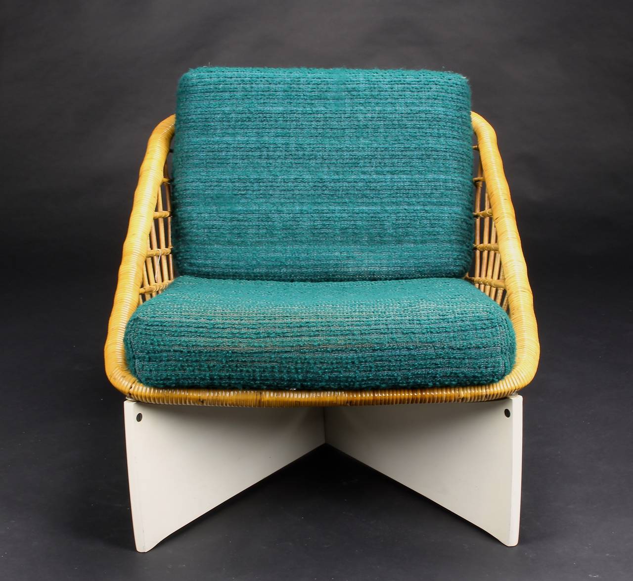 Mid-20th Century Pastoe Wicker Lounge Chair, Holland 1960's For Sale