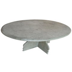 Contemporary Large Oval, Brazilian Green Slate Table