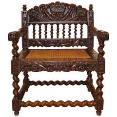 Extremely Rare Late 17th Century Colonial Indonesian Armchair