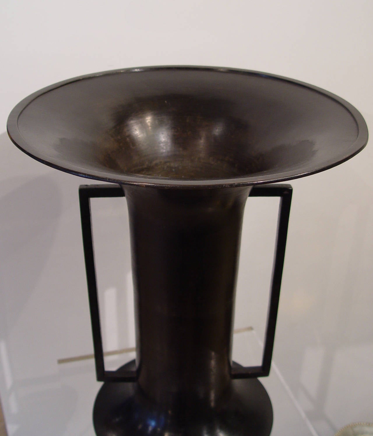 19th Century Black Patinated Japanese Metal Vase