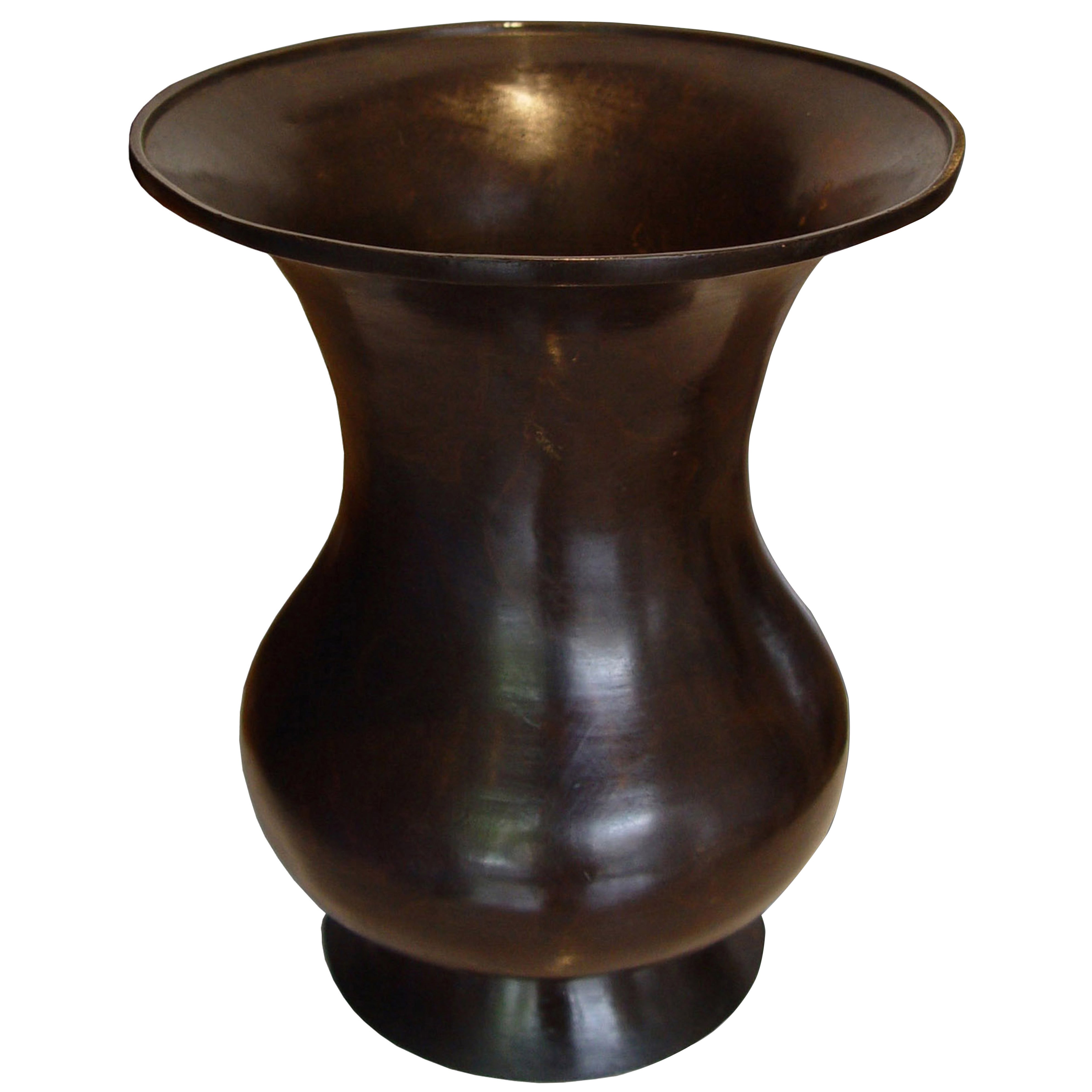 19th Century Japanese Patinated Bronze Vase For Sale